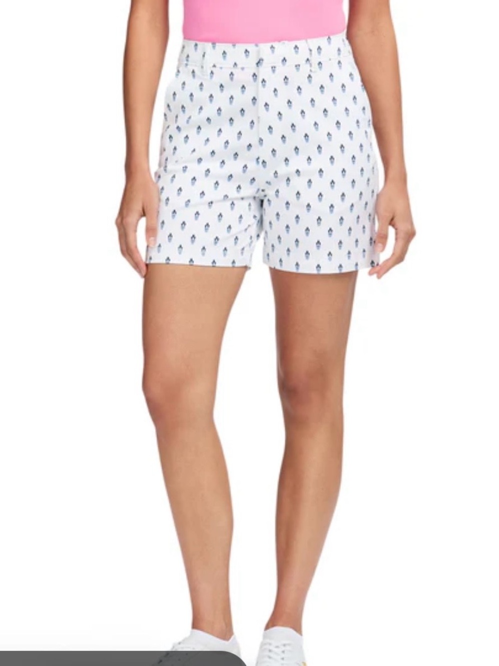 Izod White Shorts with Navy Print